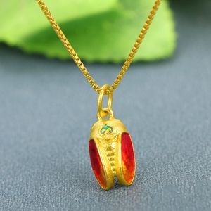 Golden Cicada Women Girl Pendant Chain 18k Yellow Gold Filled Charm Jewelry Gift