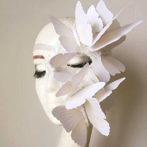 Maschera a farfalla 3D Mezza copertura per il viso Accessori per cosplay per ragazze da festa Maschere per spettacoli di passerella per spettacoli