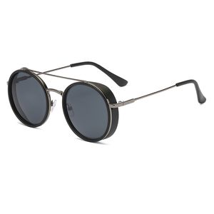 Óculos de sol de designer redondos retro para a mulher de metal moldura de metal moda de sol, proteção UV Mens Sunglasse Party