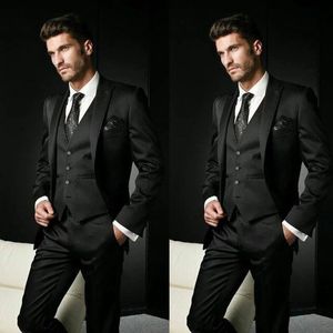 Italian Black Business Mens Suits Tuxedo Groom Wear Man Blazer Slim Fit men suit Terno Masculino Costume Homme