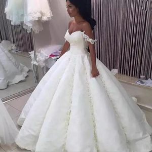 Ruffles Ball Wedding Suknie ślubne z cekinowej cekinowej suknia ślubna satyna koronkowa w górę vestido de novia 326 326
