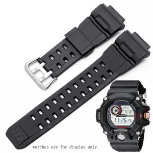 Watch Bands Yopo Replacement Strap For GW-9400 Series Waterproof Silicone Watchband Convex Interface Black Sports Rubber Chain
