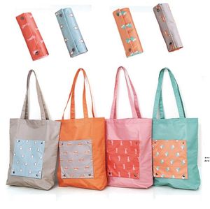 foldable shopping bags Reusable folding grocery storage bag Cartoon portable waterproof large capacity travel tote shoulder bags RRD12561