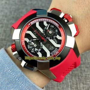 eternity Sport Watches RFF EPIC X CHRONO CR7 Black / White Skeleton Dial Japan VK Quartz Chronograph Movement Mens Watch Stainless Case Red Rubber Strap High Quality