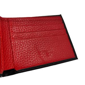 Deri cüzdan Erkek Kart Tutucu Taşınabilir Çanta İnce 8 Yüzey Nakit Klipsi Alman İşçilik Kırmızı İç Katman Katlanır Para Depolama B2519
