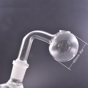 40mm bola dia 10mm 14mm 18mm clara espessa pyrex vidro de vidro de queimador de óleo masculino articulação feminina para tubulação de água BONG BONB Dab Rig Watche