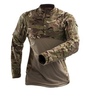 Armé Tshirt Män Stretch T-shirt Taktisk Svart Grön Camo Combat Militär T-shirt Män Bomull Långärmad T Shirt Kamouflage Man 210518