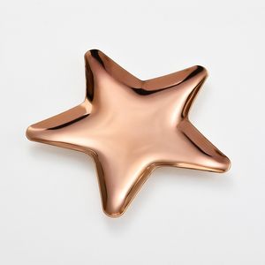 4 Colors Storage Mirror Tray Star Shape Fruit Plates Jewelry Display Tray Stainless Steel Desktop Dessert Dish Decor RRD7504