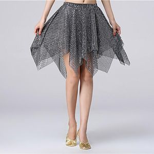 Skirts Summer Sexy Short Skirt Women Costume Performance Clothing Latin Belly Dance Sequins Irregul Casual Brief P2