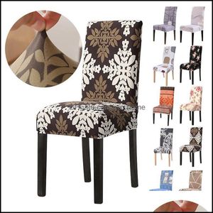 Chair Ers & Sashes Home Textiles Garden 1/2/4Pcs Printed Stretch Er -Dirty Removable Used For Dining Wedding Party Kitchen Room Office Livin