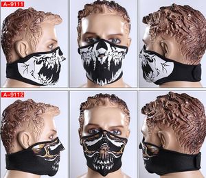 Outdoor motorcycle Bike Cycling Skull Face Mask Tactical CS airsoft Hunting balaclava Hat Breathable Neoprene Halloween party Evil masks Protective Gear