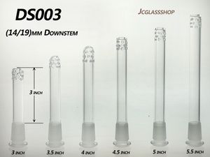 Acessórios para fumantes de vidro de vidro DOWNSTEM 14/9mm difusor com 15 orifícios 3 polegadas -5,5 polegadas DS003