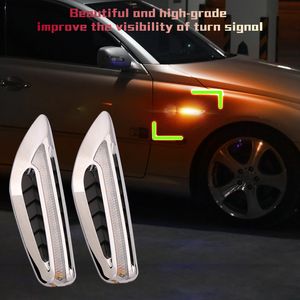 2Pcs LED Car Dynamic Side Marker Turn Signal Lights ABS Waterproof Flowing Decorative Light Universal Auto Accessories 12V