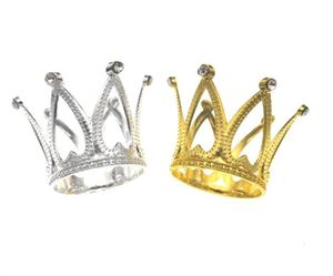 Home Party Decoration Candle Holders Crown Cake Topper Vintage Tiara Toppers Baby Shower Birthday Decoration Gold Silver Small for Boys Girls