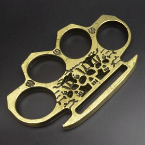 Knuckle Metal Duster Självförsvar Fyra fingrar Fist Buckle Finger Tiger Fitness Outdoor Safety Pocket EDC Tool