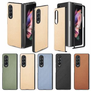 탄소 섬유 접이식 디자인 손재주와 터치 케이스 Shockproof 방지 스크래치 전신 보호 삼성 갤럭시 Z 접기 2 3 5G Fold2 Fold3 OPPO 찾기 N