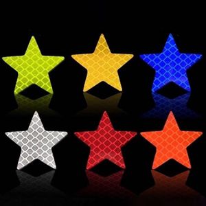 10Pcs Car Door Sticker 5cm Decal Star Nastro di avvertimento Adesivi riflettenti per auto Strisce riflettenti Auto-styling 5 colori Sicurezza