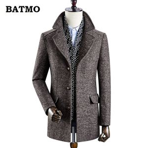 BATMO arrival winter high quality 60% wool thicked trench coat men,men's gray wool jackets ,plus-size M-3XL,0833 211122