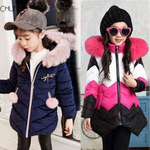 Zima Girls Fur Coat Fahion Gruby Ciepłe Dzieciak Dziewczyna Faux Fur Kurtki Płaszcze Parka Dzieci Odzieży Odzieży Odzież Kids Płaszcz Wiek 3-12 lat 211111