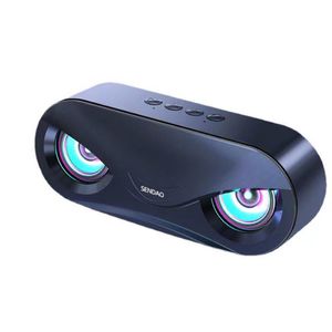 Bärbar trådlös högtalare Cool Owl Design LED Flash Wireless Högtalare TF-kort FM Radio Väckarklocka TV Bass Bluetooth-högtalare