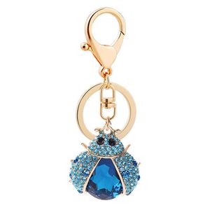 Metal Rhinestone-Crystal Insect Chaveiro Keychain Cute Sparkling Metal Animal Big-wing Key Ring Holder Accessories G1019