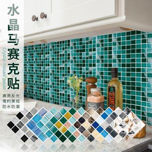 Wallpapers PVC Self-adhesive Color Crystal Mosaic Waterproof Oil-proof Wall Decoration 3d Sticker Wallpaper AMJ Manufacturers