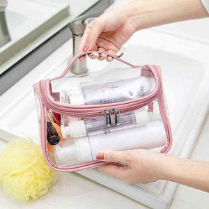 Nxy Cosmetic Bags New Women s Outdoor Pvc Clear Makeup Custodie impermeabili Organizer da viaggio multifunzione per 220302