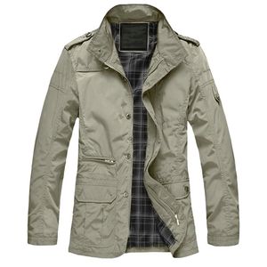 M-5XL Uomo Big Size Casual Giacca lunga Primavera Autunno Uomo Business Frangivento Capispalla sottile Parka Cappotto bomber allentato Varsity 211217