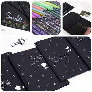 Notepads 1pcs Black Paper Notebook Diary Notepad 56K Sketch Graffiti For Drawing Painting Office School Stationery Gifts