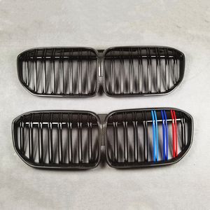 1 Piece Front Grilles For BMW 7 Series G11 G12 Carbon Pattern ABS Material Glossy M Color Car Bumper Grille