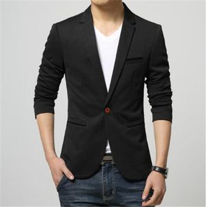 Herren Koreanische Slim Fit Mode Baumwolle Blazer Anzug Jacke Schwarz Blau Beige Plus Größe M bis 6XL Männliche Blazer Mantel hochzeit Kleid männer Anzüge