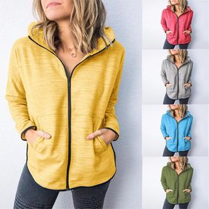 Unisex Hooded Jacket Long Sleeve Sweatshirts Blouse Zipper Winter Hoodies Tops Fashion Sports Blazer Coat CGY259