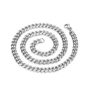 Wholesale silver chain choker necklace for sale - Group buy Chains mm Wide Punk Stainless Steel Cuban Link Choker Necklace For Men Women Silver Color Fashion Collar Jewelry Drop