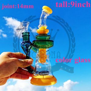 Glass Water Pipes Hookah Mini Heady Bong With 14.5mm Glass Bowl Scientific Beaker Base bongs