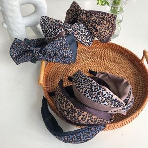 Mode Kvinnors Hårband Stor Bowknot Böhmen Leopard Headband Vuxen Center Knot Headwear Girls Hårtillbehör