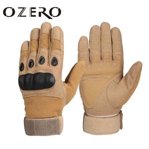 Ozero Tactical Army Military Hard Knuckle Full Finger Motorcykelhandskar För Män Utomhus Cykling Jakt Vandring Camping