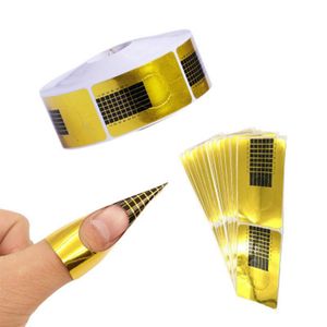 Yanlış Çiviler 500 adet Fransız Tırnak Formu İpuçları Akrilik UV Jel Uzatma Curl Oluşturucu Sticker Sanat Kılavuzu Kalıp Manikür DIY Aracı