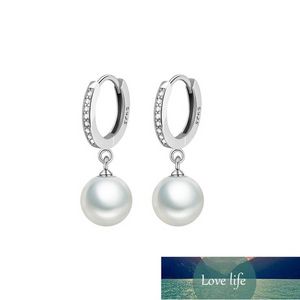 Hoop Huggie Earrings Genuine Natural Freshwater Pearl Sterling Silver Jewelry For Wemon Wedding Gift Factory price expert design Quality Latest Style Original