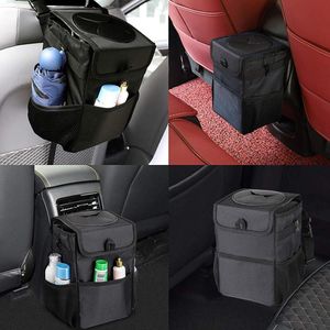 Andra interi￶rstillbeh￶r Portable Folding Organizer Storage Bag Car Trash Bin Curs Waterproof Oxford Cloth Garbage Holder skr￤pfodral