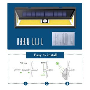 太陽光発電180穂軸LED PIRモーションセンサー壁ライト屋外ガーデンヤードランプ防水 - リモートコントロールエディション