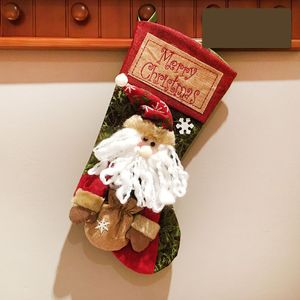 Borsa regalo calza di Natale Calzini pupazzo di neve di Babbo Natale Sacchetti di caramelle Regali natalizi per l'albero di Natale WY1376