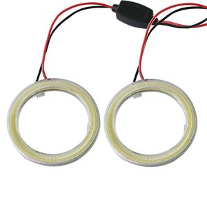 Car Headlights White MM COB LED Angel Eyes Halo Ring Warning Lamps With Cover Flexible Tube Headlight