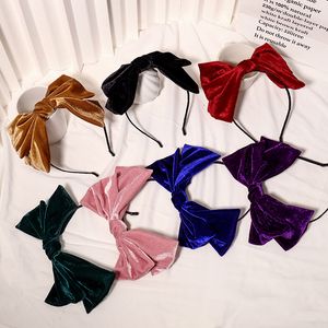 Autumn and Winter Velvet Big Barrette Bow Hairband For Girls Hair Hoop Drape All-Match Bezel Headband Headwear Hair Accessories