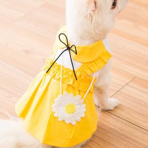 小さなポメラニアンのビコーン夏犬の花の派手なドレスかわいいペットの服のためのミフラメ甘い子犬