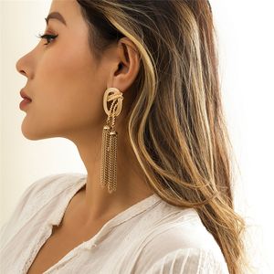 2022 New Classic Geometric Drop Earrings for Women Vintage Coin Long Tassel Chain Dangle Earrings Unusual Accessories