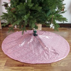 Gonne per alberi di Natale con paillettes dorate Tappeto in tessuto scintillante Stuoie rotonde per alberi di Natale Bellissime decorazioni per alberi di fotografia