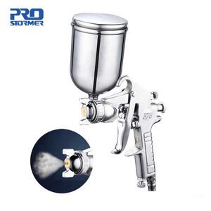 400ml Spray Gun Professional Pneumatic Airbrush Sprayer Alloy Painting Atomizer Tool med behållare för reparationsverktyg Paint Kit med PR 210719