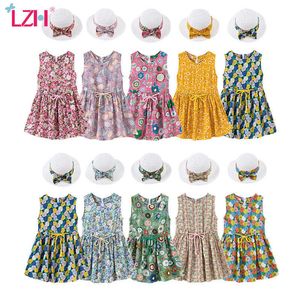 LZH 2021 summer Sleeveless Baby Girls Dresses Holiday Wind Floral Baby Clothes Girls Sweet Children Dress Cotton Kids Clothing Q0716