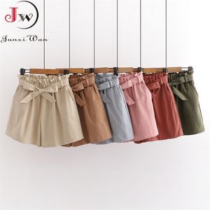 13 colori donne fiocco casual vita alta cotone sciolto pantaloni corti estate coreana elegante dolce ragazze tutto fiammifero pantaloncini gamba larga 210621