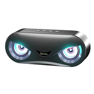 Trådlös högtalare M6 LED Cool UIL Ontwerp Färgglada RGB Bärbara Dual Bluetooth-högtalare med FM-radio Subwoofer Desktop Card